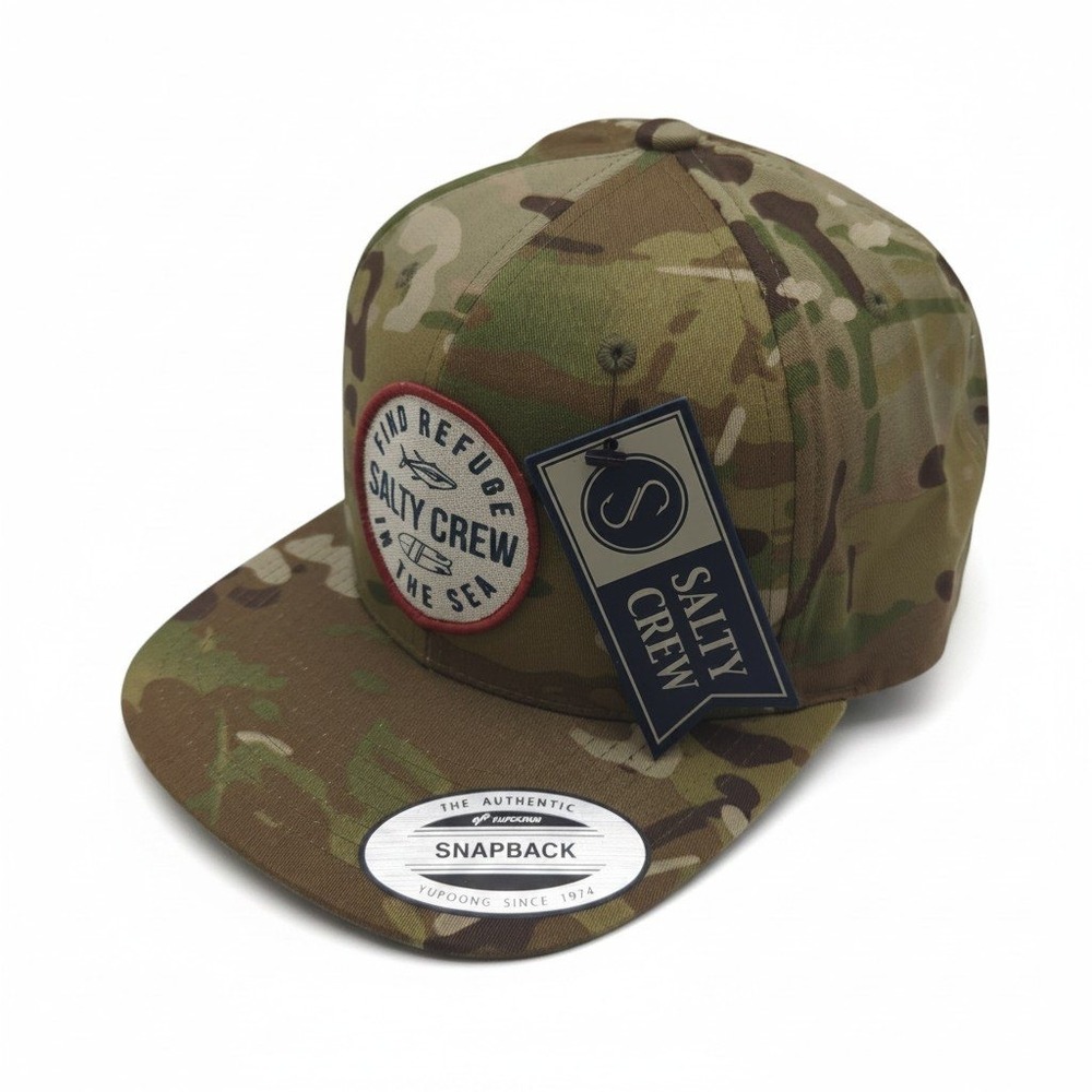 Salty Crew Flip Flop Hat Mens Camo Snapback Patch Cap Multicam 35035872 NEW